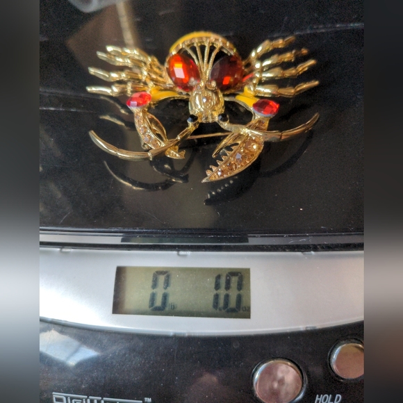 XL Crystal Encrusted Crab Estate Bling Brooch Pin - Picture 3 of 15